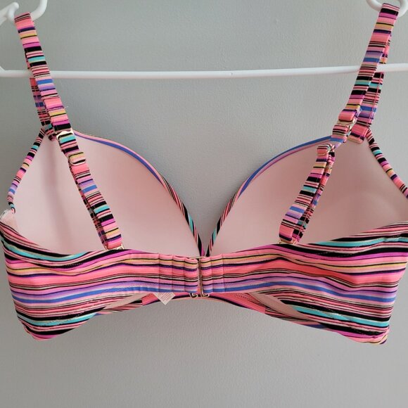 Victorias Secret Pink Stripe Bikini Bathing Suit Top, Size 34 DD - Picture 4 of 6
